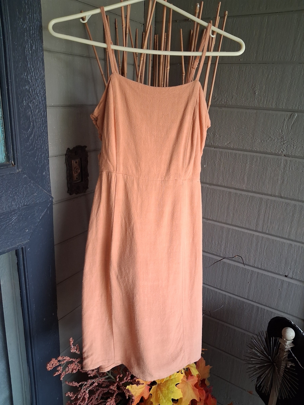 Altar'd State Women's Peach Linen Spaghetti Strap XS Dress